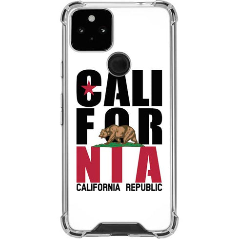 California White Block Google Pixel 5 Clear Case